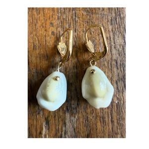 Vintage 1950’s Gold Cowrie Shell Earrings W. Germany Beautiful!